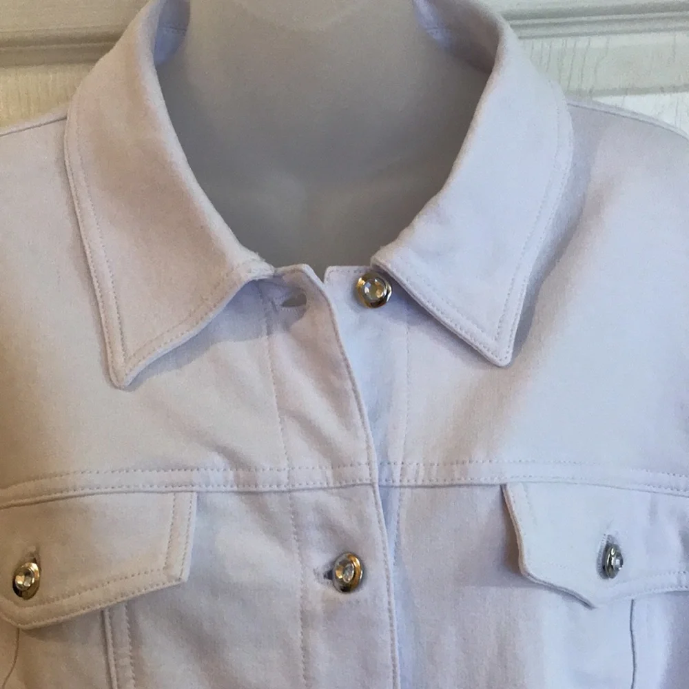 Quaker Factory 1x French Terry white “jean” jacket - Picture 3 of 7